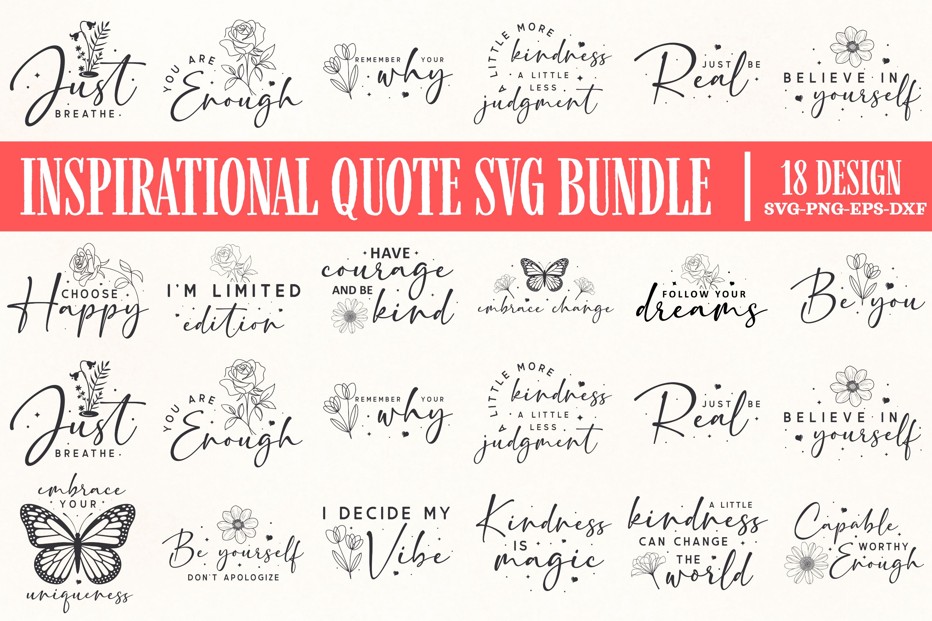 Inspirational Quote SVG Bundle | Motivat
