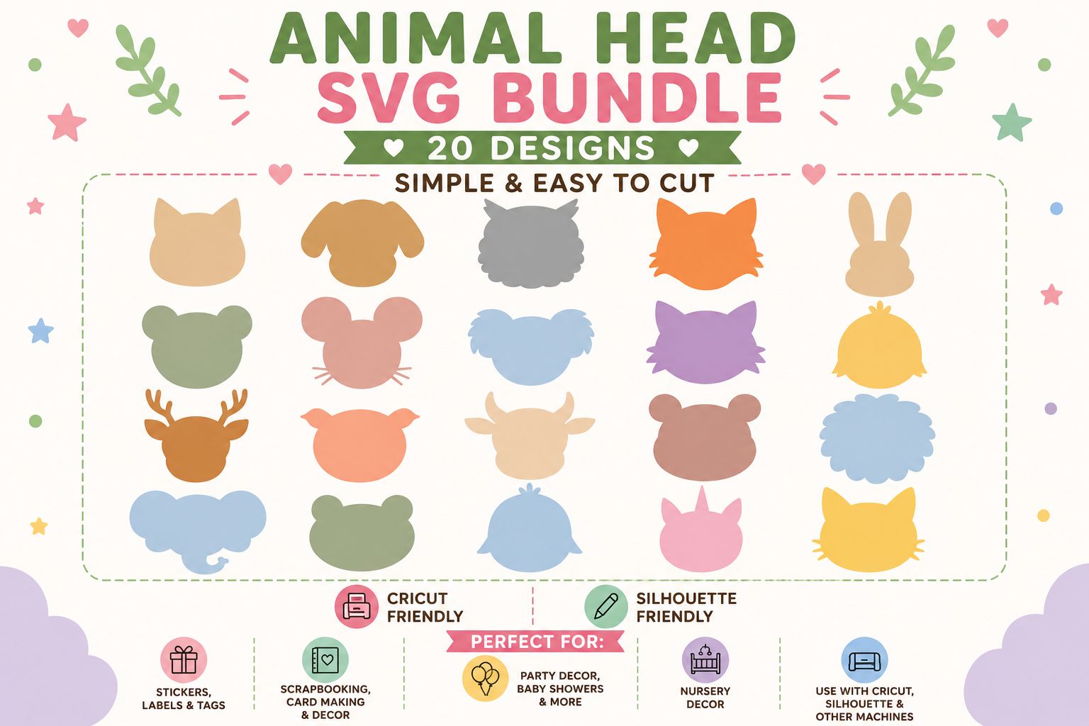 Animal Head SVG Bundle